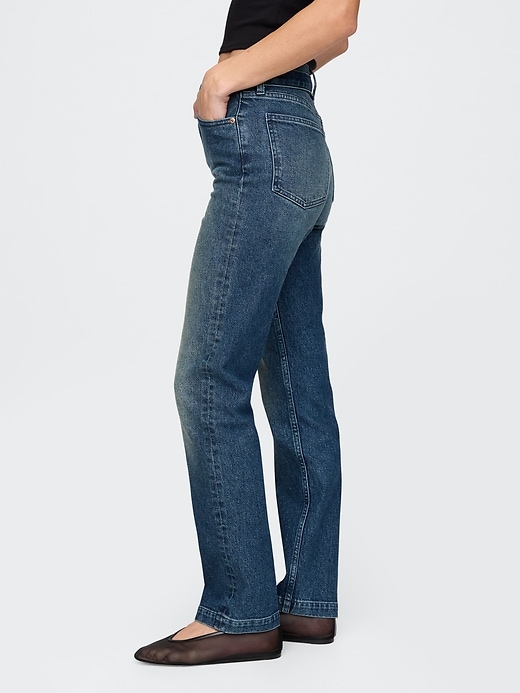jean slim droit taille haute avec ceinture style années 90