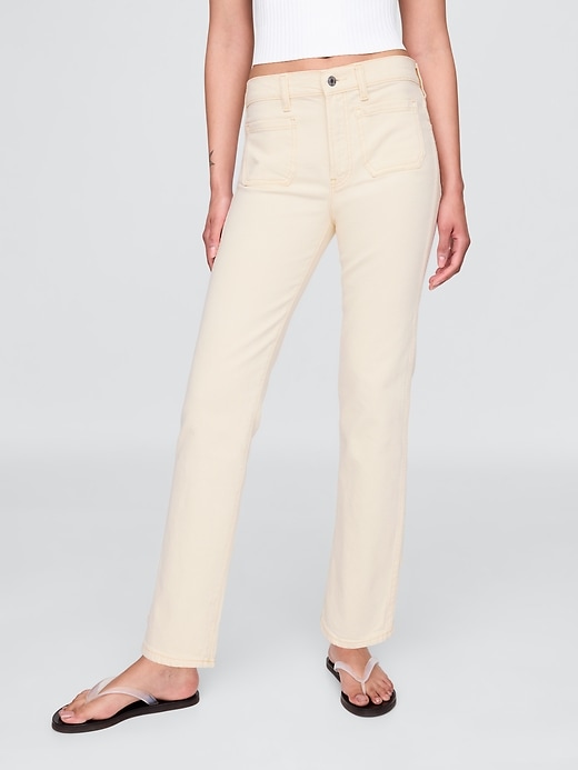 jean slim droit taille haute années 90