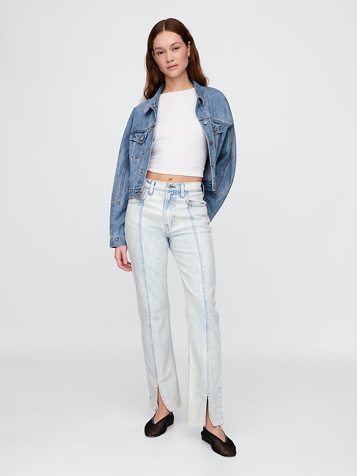 jean slim droit taille haute années 90