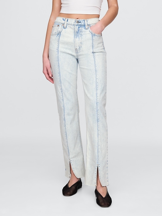 jean slim droit taille haute années 90