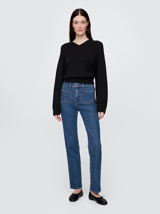 jean slim droit taille haute années 90