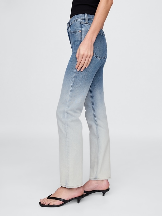 jean slim droit taille haute ombré années 90