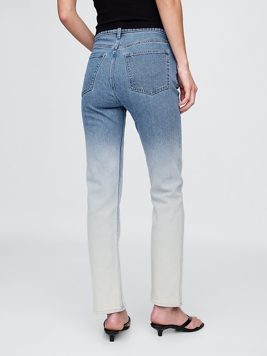 jean slim droit taille haute ombré années 90