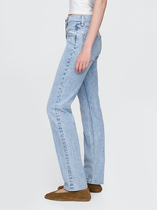 jean slim droit taille haute style western années 90