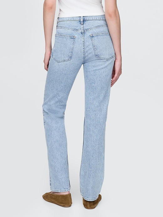 jean slim droit taille haute style western années 90