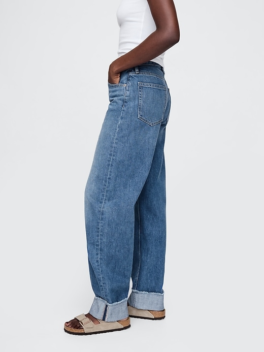 jean taille haute à revers