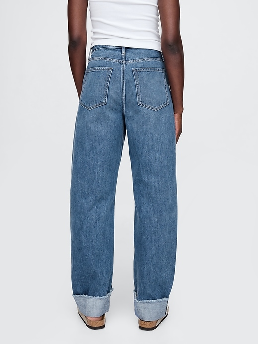 jean taille haute à revers