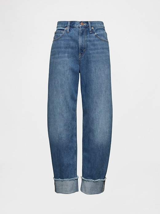 jean taille haute à revers