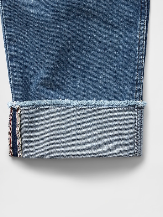 jean taille haute à revers
