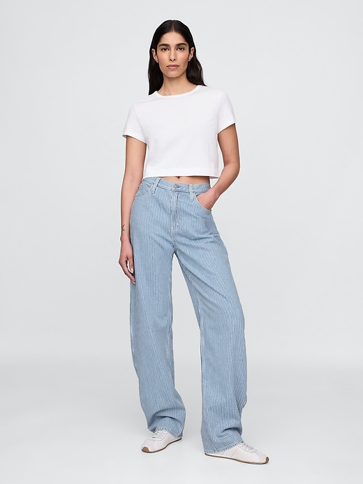 jean rayé ultra-doux taille haute