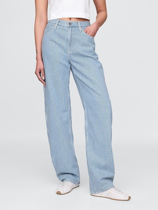 jean rayé ultra-doux taille haute