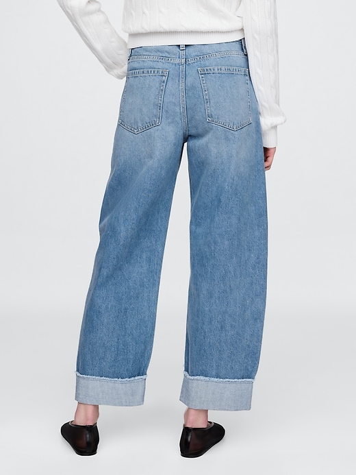 jean taille haute à revers