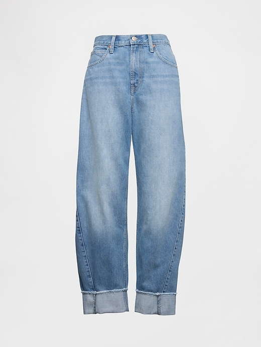 jean taille haute à revers
