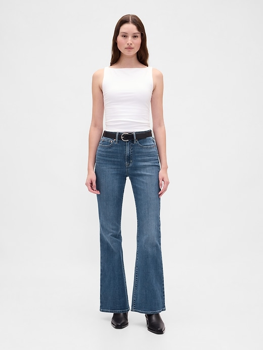 jean évasé taille haute années 70