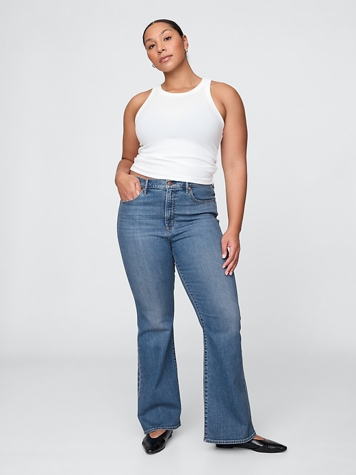 jean évasé taille haute années 70