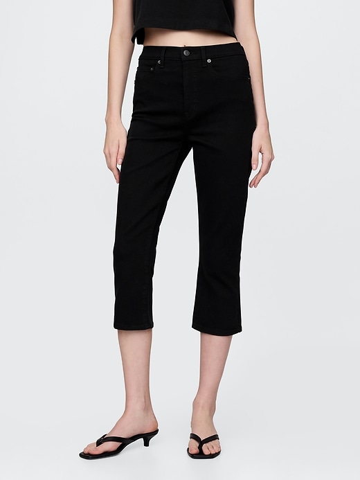 jean capri taille haute et court