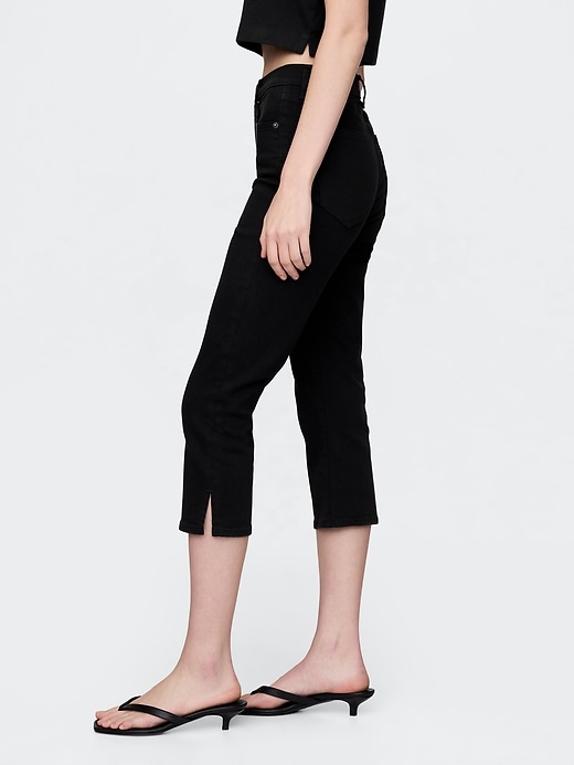 jean capri taille haute et court