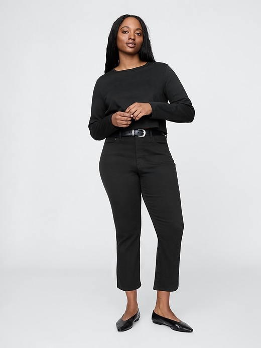 jean capri taille haute et court