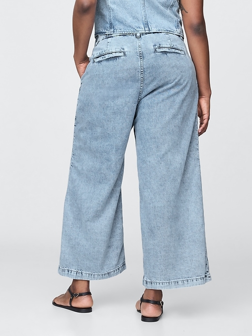 pantalon en denim ultra-doux taille haute 365 à plis aux chevilles