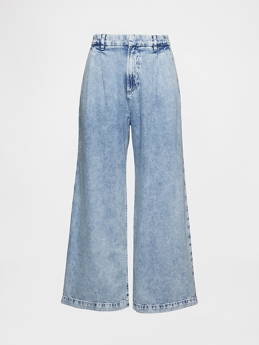 pantalon en denim ultra-doux taille haute 365 à plis aux chevilles