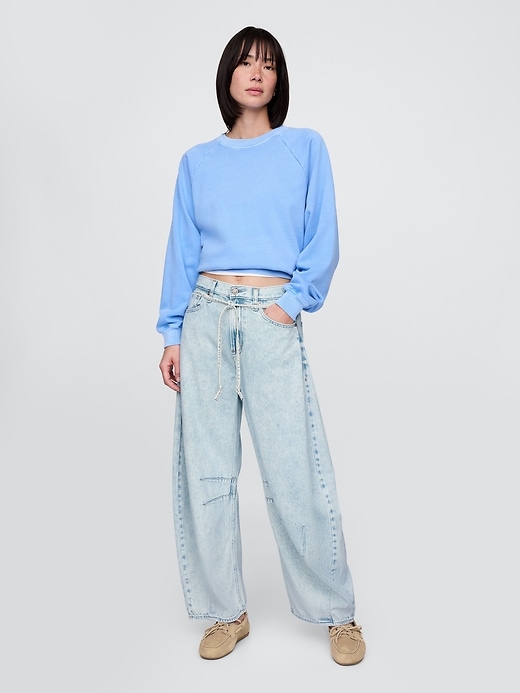 jean taille haute ultra-doux à motif fer à cheval