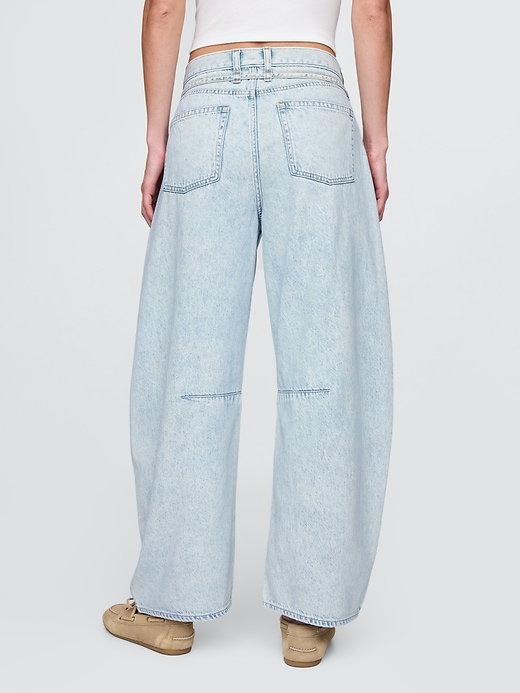 jean taille haute ultra-doux à motif fer à cheval