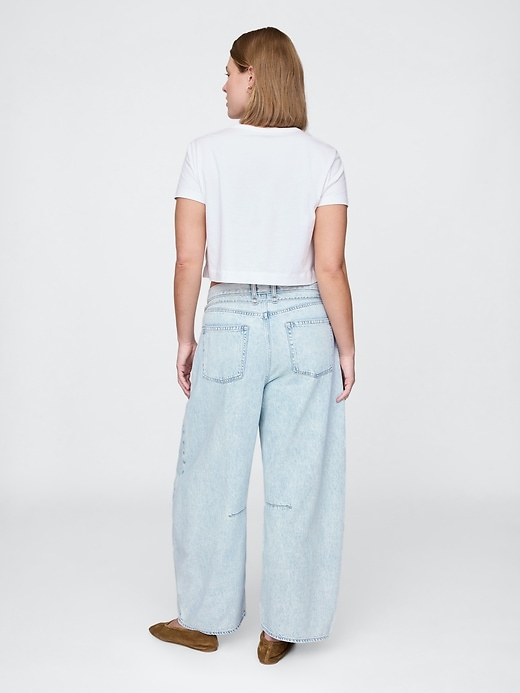 jean taille haute ultra-doux à motif fer à cheval