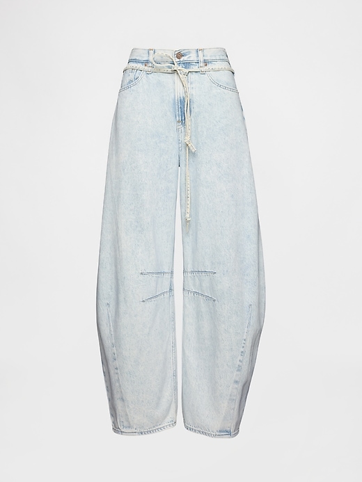 jean taille haute ultra-doux à motif fer à cheval