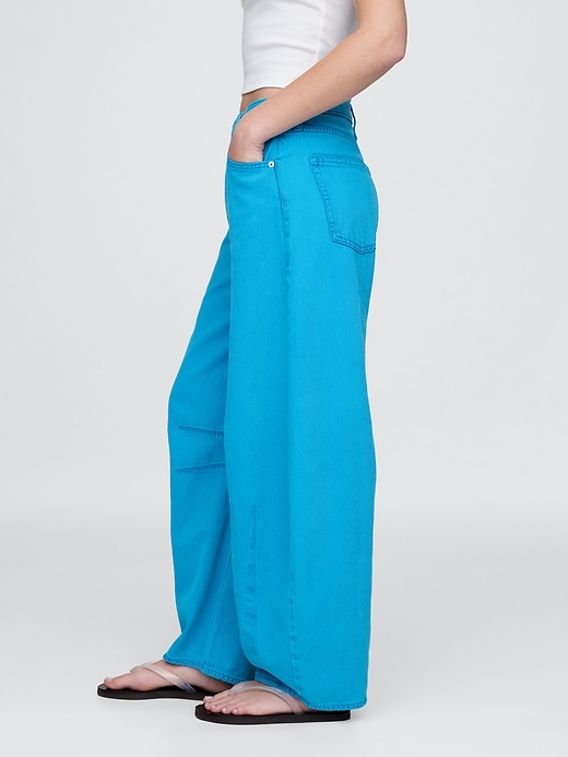 jean taille haute ultra-doux à motif fer à cheval