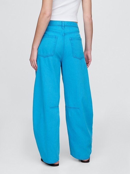 jean taille haute ultra-doux à motif fer à cheval
