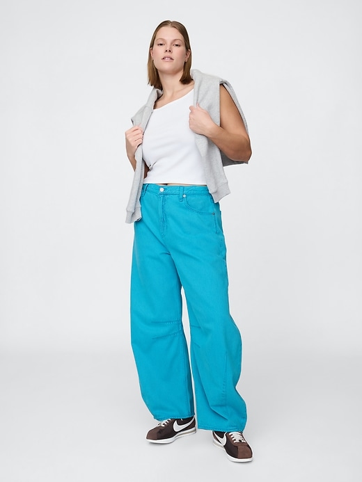 jean taille haute ultra-doux à motif fer à cheval