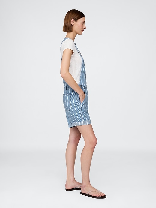 salopette courte à rayures en denim ultra-doux