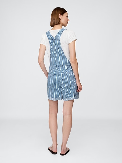 salopette courte à rayures en denim ultra-doux