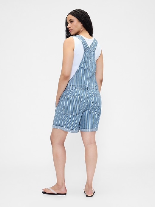 salopette courte à rayures en denim ultra-doux