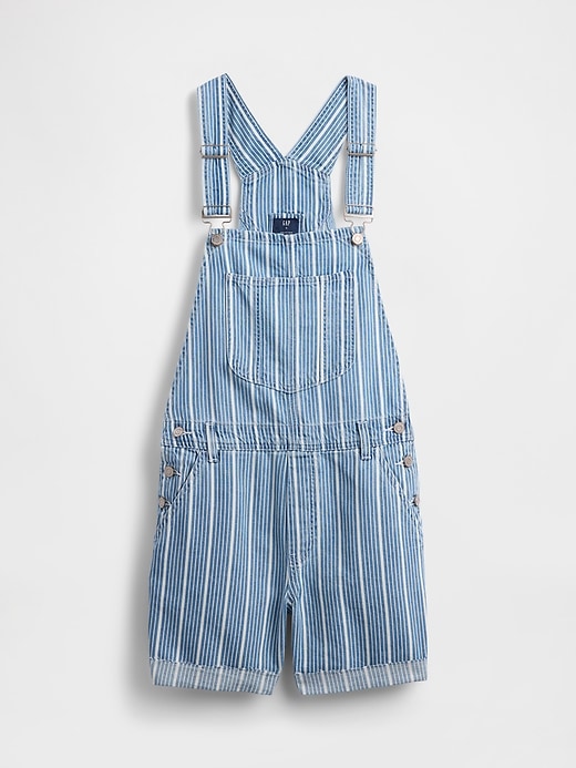 salopette courte à rayures en denim ultra-doux
