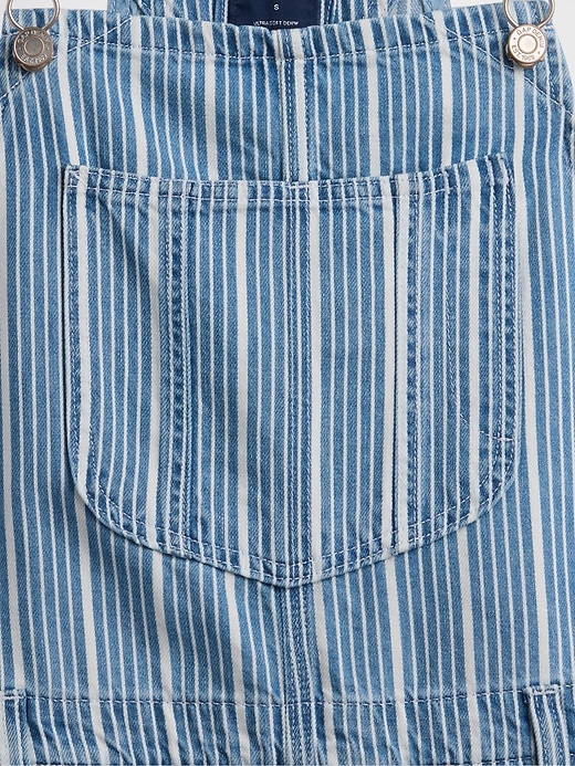 salopette courte à rayures en denim ultra-doux