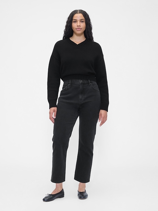 jean slim droit court taille haute années 90