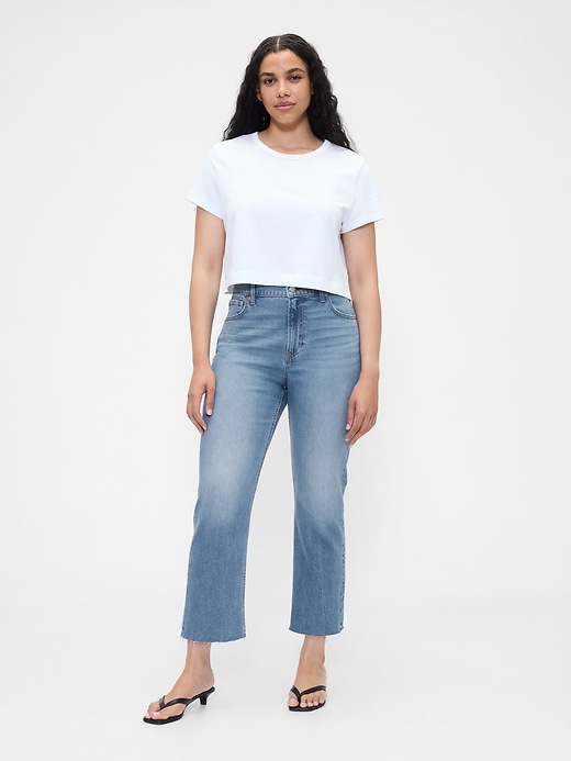 jean slim droit court taille haute années 90