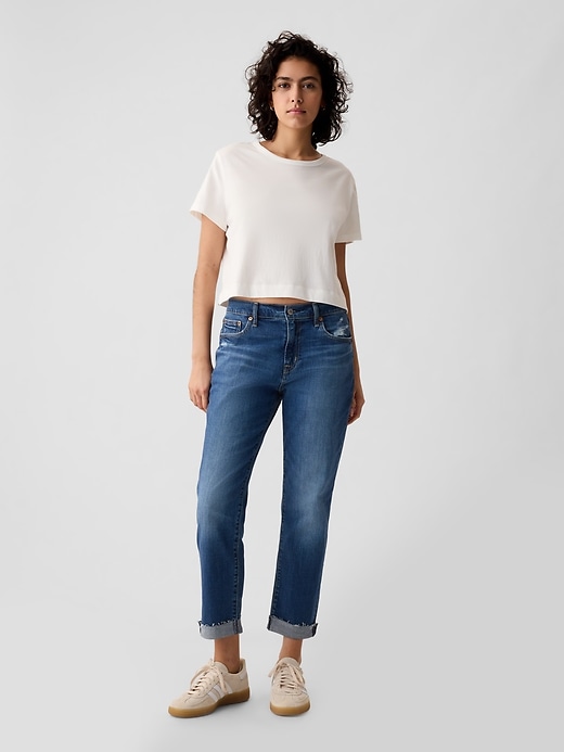jean boyfriend taille mi-haute