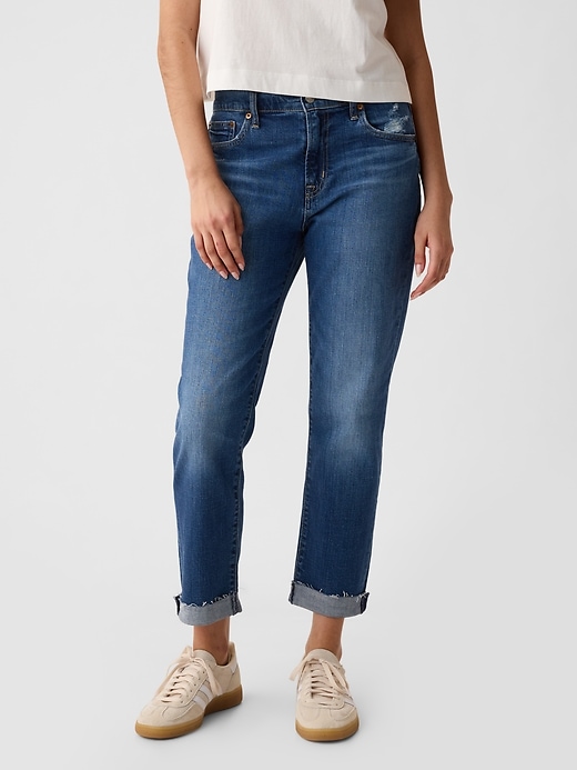 jean boyfriend taille mi-haute