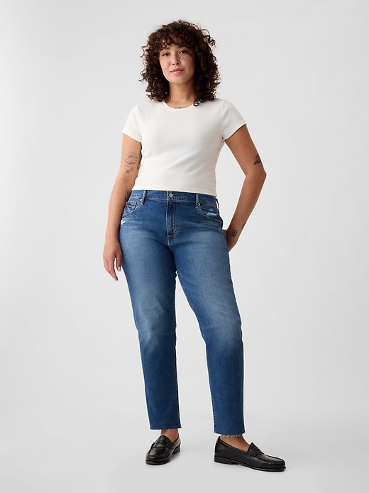 jean boyfriend taille mi-haute