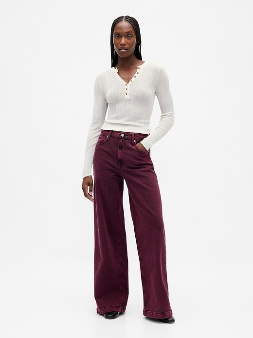 jean taille haute à jambes larges