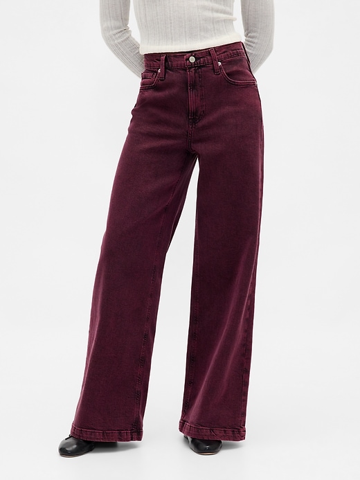 jean taille haute à jambes larges