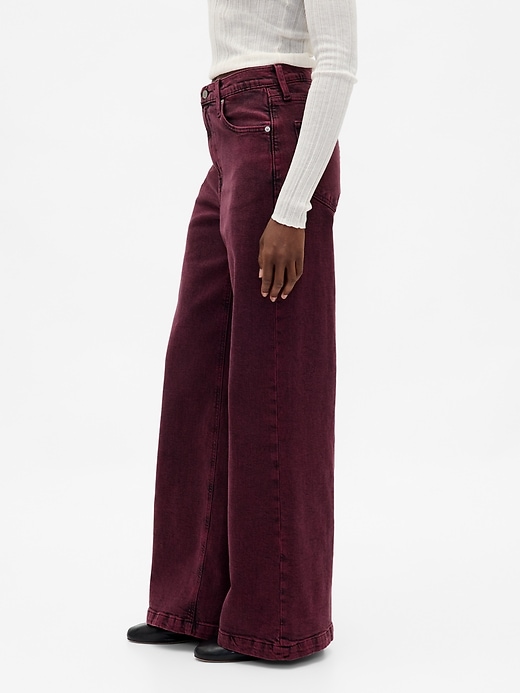 jean taille haute à jambes larges