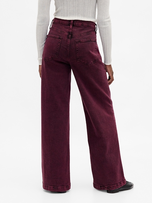 jean taille haute à jambes larges