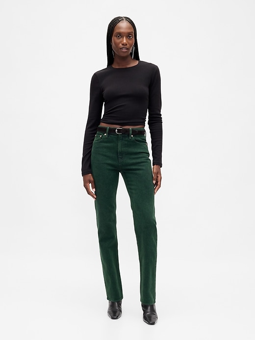 jean slim droit taille haute années 90