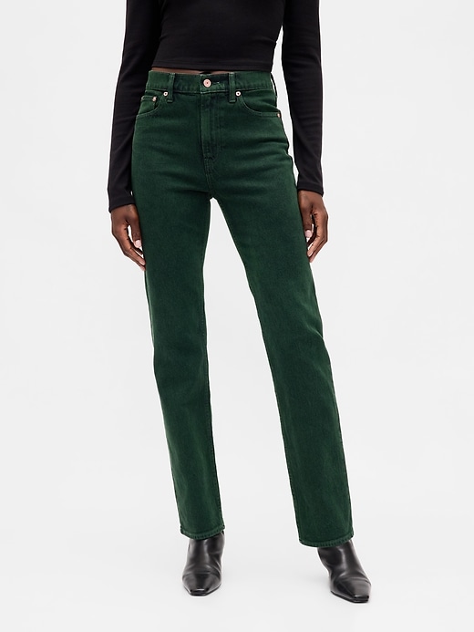 jean slim droit taille haute années 90