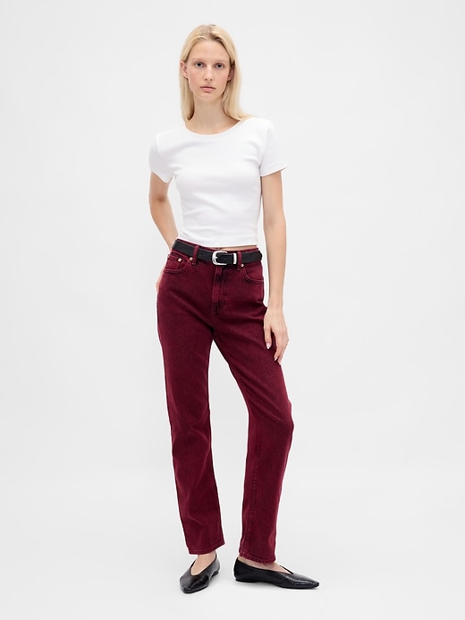jean droit taille haute années 90