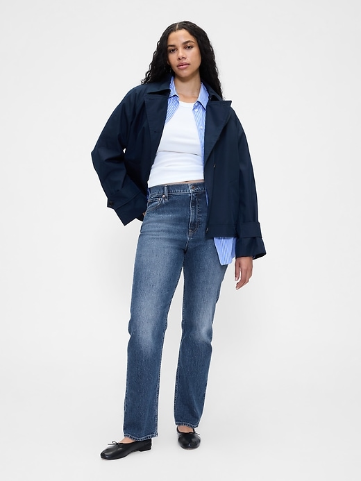 jean slim droit taille haute années 90