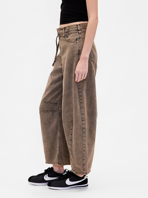 jean taille haute ultra-doux à motif fer à cheval